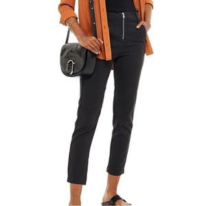 ba&sh Black Slim Zip-Front Pants